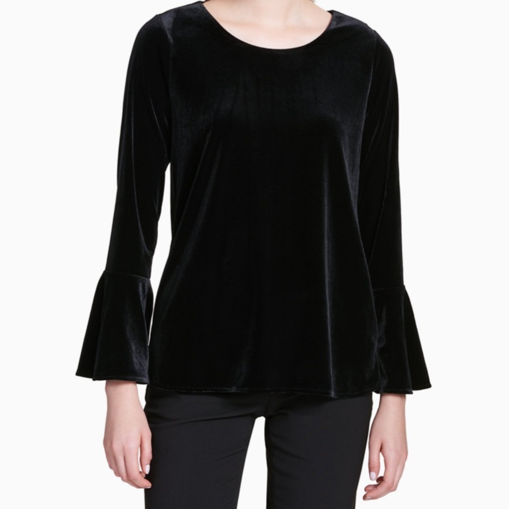 Calvin Klein • Velvet Bell Sleeve Top